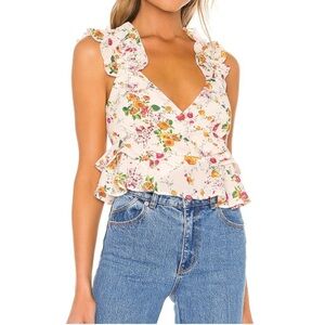 House of Harlow 1960 Floral Ruffle Top